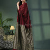 Maroon Cotton Blend Dupion Silk Pallu Handloom Saree