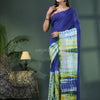 Blue & White Cotton Srivari Handloom Saree