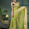 Pear Green Cotton Jacquard Border Handloom Saree