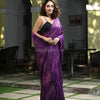 Violet Linen Broder With Pallu Jacquard Zari Work Handwoven Saree