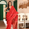 Red Silk Matka All Body Buti Handwoven Saree