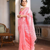 Baby Pink Silk Matka All Body Guinea Sequence Handwoven Saree