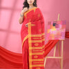 Red Cotton All Body Buti Handloom Saree