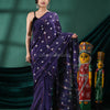 Violet Cotton Blend Handloom Saree