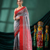 Grey Cotton Handloom Saree