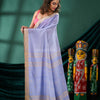 Sky Blue Cotton Handloom Saree