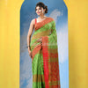 Green Red Cotton Handloom Saree