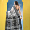 White Black Cotton Handloom Saree