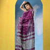 Purple Cotton Handloom Saree