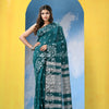 Pine Green Cotton Handloom Saree