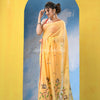 Blonde Yellow Cotton Handloom Jamdani Saree