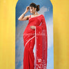 Red Cotton Handloom Jamdani Saree