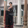 Black Linen Handloom expensive Saree