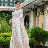 White Matka Silk Handloom Saree