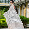 White Matka Silk Handloom Saree for women