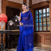 Blue Matka Silk Handloom Saree