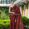 Deep Maroon Matka Silk Handloom Saree