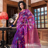 Purple Silk Handloom Jamdani Saree