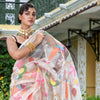 Off White Silk Handloom Jamdani Saree