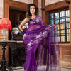 Purple Silk Handloom Jamdani Saree