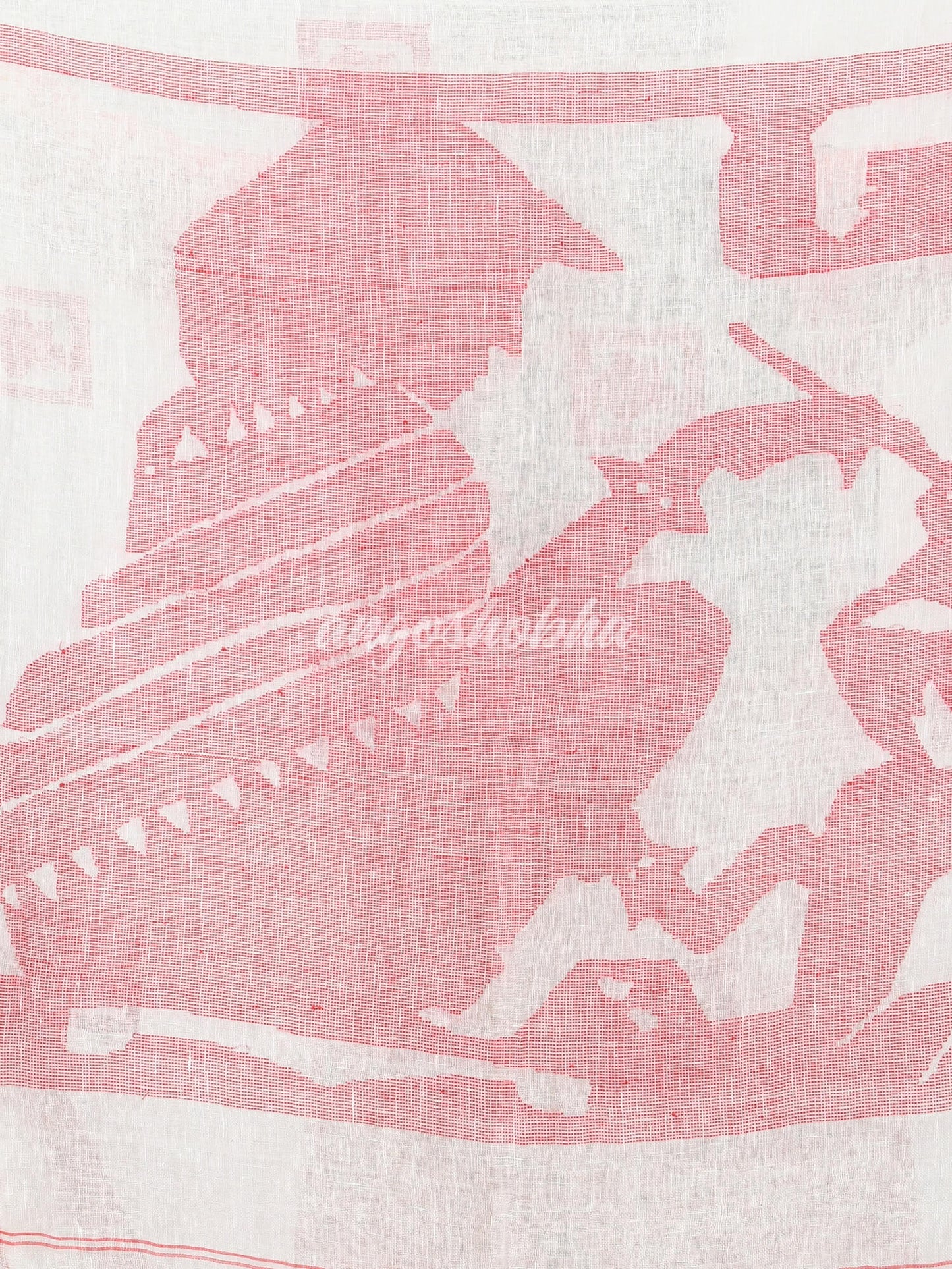 Powder Blue Linen Handloom Saree