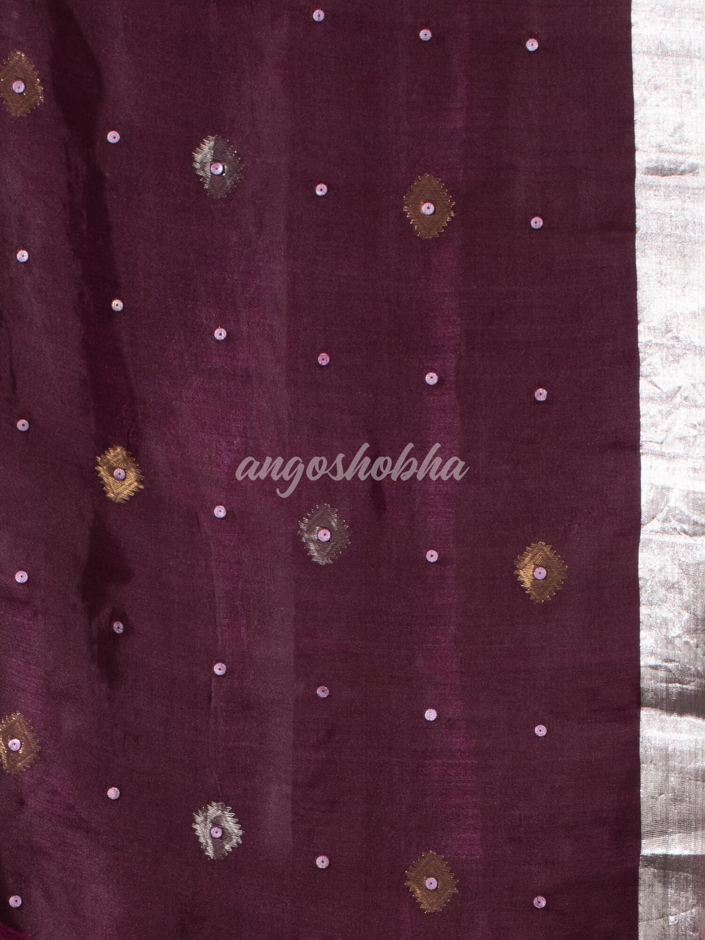 Traditional Brown Muslin Silk Zari Work Handloom Saree