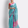 Aqua Blue Handloom JoriCotton Tissue Saree angoshobha