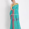 Aqua Cotton Handloom Jamdani Saree angoshobha