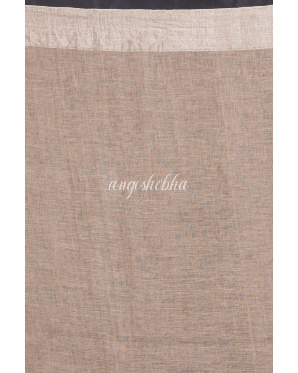 Beige Handwoven Linen Saree angoshobha