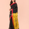 Black Blended Cotton Jamdani Saree angoshobha