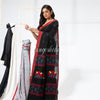 Black Cotton Blend Festive Jamdani Saree angoshobha