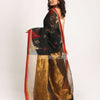 Black Cotton Blend Handloom Jamdani Saree angoshobha