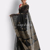 Black Cotton Blend Handloom Jamdani Saree angoshobha
