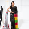 Black Cotton Blend Handloom Saree angoshobha