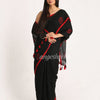 Black Traditional Handloom Linen Jamdani Saree angoshobha
