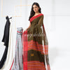 Black Yellow Cotton Blend Handloom Festive Saree angoshobha