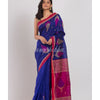 Blue Blended Cotton Silk Jamdani Saree angoshobha