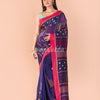 Blue Cotton Jamdani Saree angoshobha