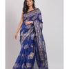 Blue Handwoven Festive Cotton Silk Saree angoshobha