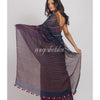 Blue Handwoven Linen Saree angoshobha