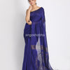 Blue Sequins Handloom Cotton Blend Saree angoshobha