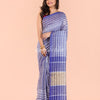 Blue White Handwoven Cotton Saree angoshobha