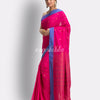 Bright Pink Cotton Handloom Tangail Saree angoshobha