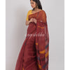 Brown Handloom Linen Saree angoshobha