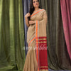 Cotton Blend Tan Handloom Saree angoshobha