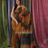 Dark Orange Handloom Bengal Cotton Saree angoshobha