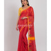 Fire Red Soft Cotton Silk Handloom Saree angoshobha