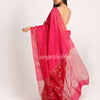 Fuchsia Matka Silk Handloom Traditional Sequin Jamdani Saree angoshobha