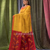 Golden Yellow Cotton Blend Traditional Jamdani Saree angoshobha