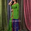 Green Cotton Blend Traditional Jamdani Saree angoshobha